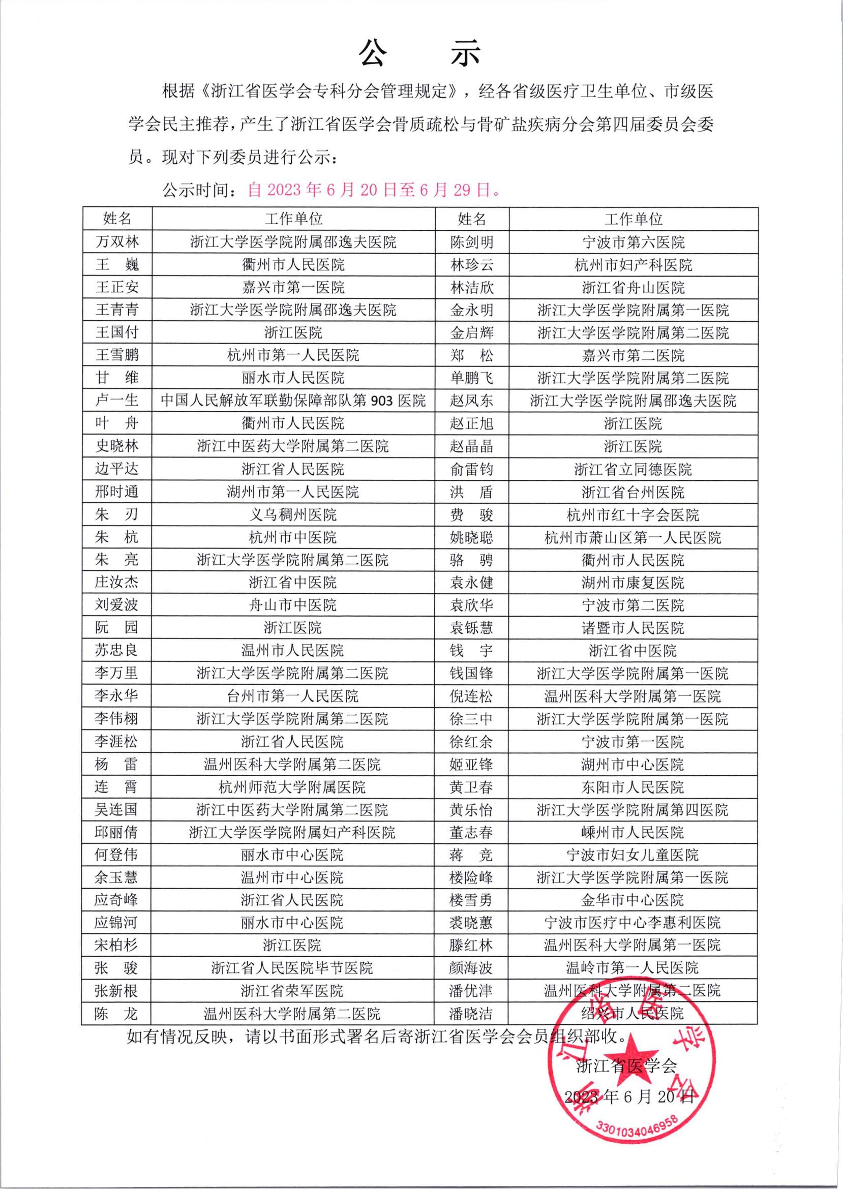 浙江省医学会骨质疏松与骨矿盐疾病分会第四届委员会委员公示_00.jpg