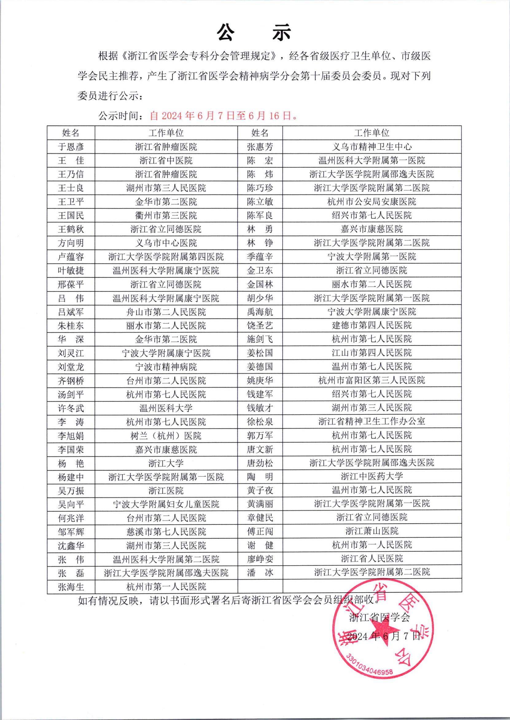 浙江省医学会精神病学分会第十届委员会委员名单公示_00.jpg